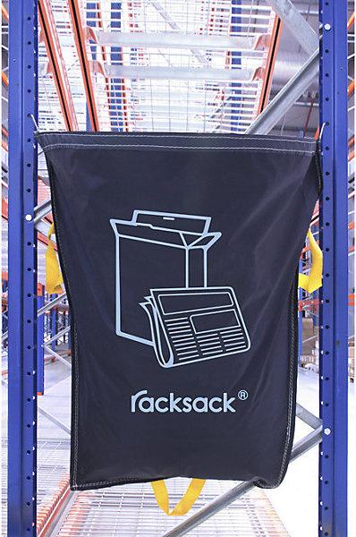 Beaverswood Sac de tri pour rayonnage Racksack®, capacité 160 l, motif papier, bleu, lot de (10 x, 160 l)