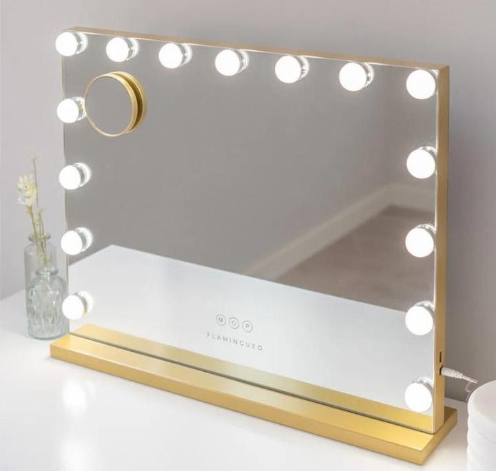 Produktbild TOP XL Schminkspiegel Gold (58 x 46 x 12 cm)
