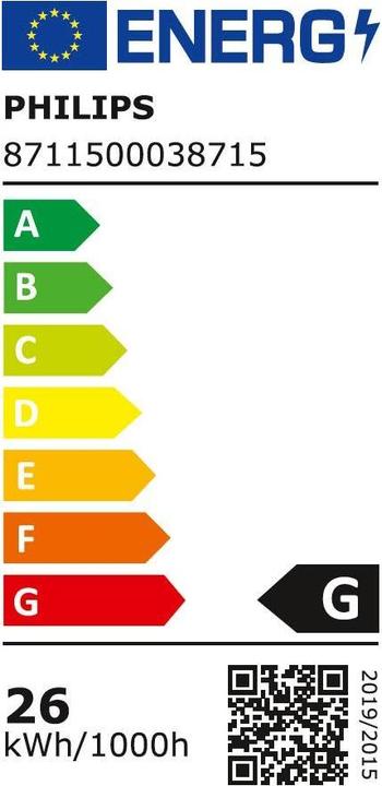 Energie-Label Philips Backofenlampe T25 (E14, 26 W, 172 lm, 1 x, E)