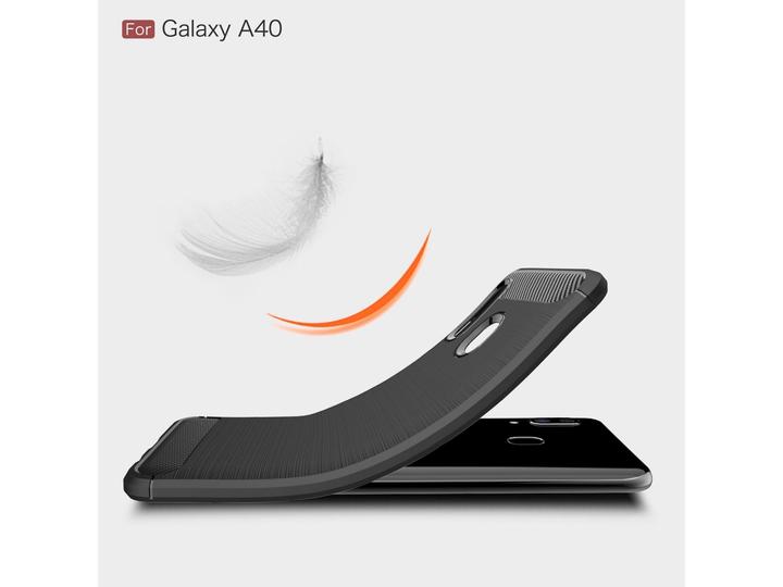 Actual product image Screenguard Samsung Galaxy A40 Cover Carbon Brushed Soft TPU (Samsung Galaxy A40)
