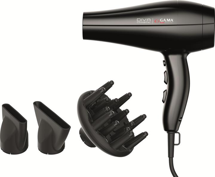 Actual product image GAMA GA.MA Diva Ceramic, AC, Black, Monochromatic, 2.2 m, 2300 W, 220-240 V