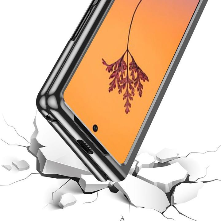 Actual product image Hurtel Plating Case for Samsung Galaxy Z Fold 4 cover with a metallic frame black (Samsung Galaxy Z Fold4)