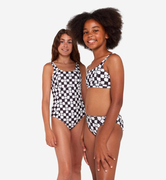 Actual product image Olaian Bikini-Hose Surfen Mädchen Alma Hao schwarz/weiss (140)