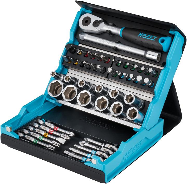 HAZET SmartCase Steckschlüssel Satz 2200SC-2 ∙ Sechskant6,3 (1/4 Zoll), Vierkant6,3 mm (1/4 Zoll) ∙… (6 mm, 12 mm, 14 mm, 10  mm, 7 mm, 11 mm, 3 mm, 5 mm, 8 mm, 9 mm, 13 mm, 4 mm)