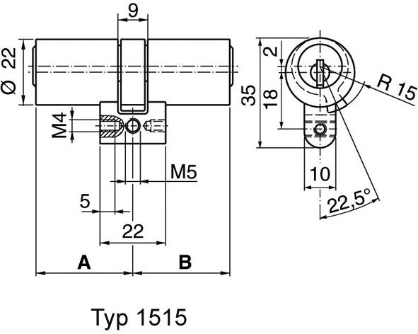 Produktbild Kaba Doppelzylinder 20 Typ M1515 (Verschlusszylinder)
