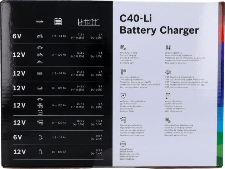 Actual product image Bosch Automotive C40-LI charger (12V, 6V, 5 A)