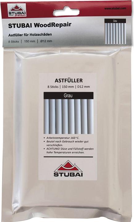 Stubai WoodRepair Holzreparatur Astfüller Füllmasse 8 Sticks x 150mm grau