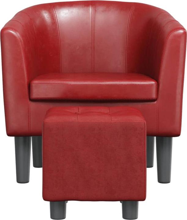 Image du produit VidaXL Clubsessel mit Fusshocker Weinrot Kunstleder,Farbe