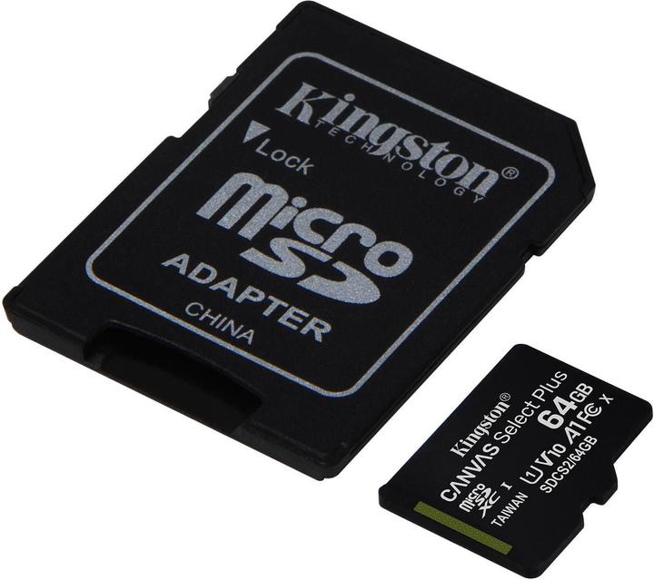Actual product image Kingston Canvas Select Plus (64 GB, microSDXC, U1, UHS-I)