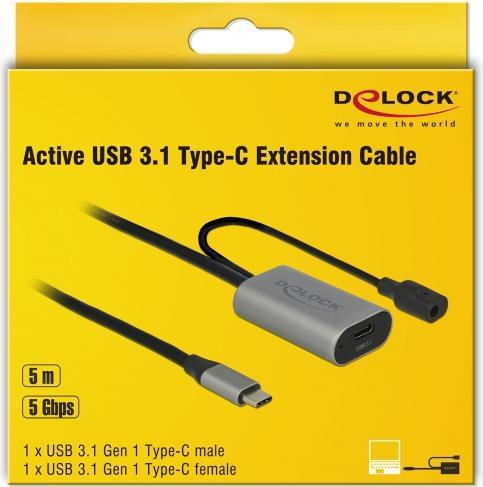 Produktbild Delock USB 3.0-Verlängerungskabel C - C (5 m, USB 3.1)