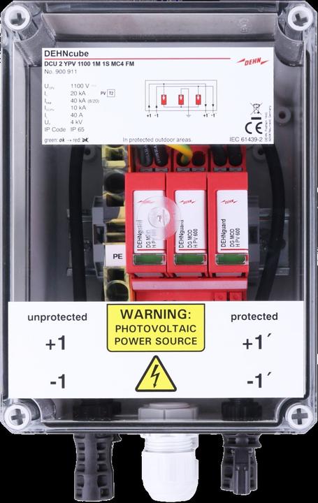 Dehn GAK Typ 1+2 im Gehäuse IP65 f PV-Anlagen