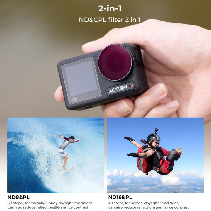 Produktbild K&F Concept Filters ND&PL (8/16/32/64) Kit (Osmo Action 4, Osmo Action 5 Pro)