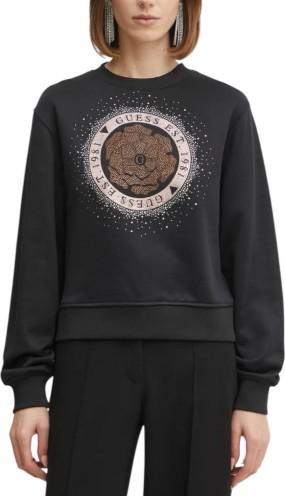 Produktbild Guess Damen Sweatshirt Peony Logo Fleece Schwarz (S)