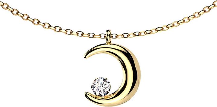 Immagine prodotto Star Piercing Kette vergoldet Anhänger Mond Kristall silber (senza ottone, Acciaio chirurgico 316L)