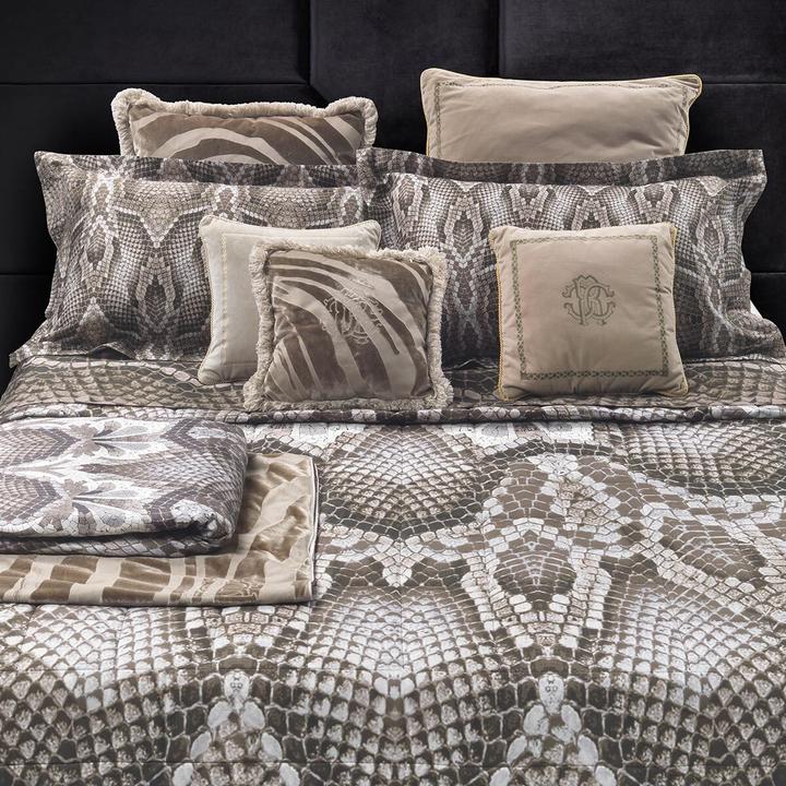 Immagine prodotto Roberto Cavalli Biancheria da letto in raso Mako Amorgos naturale (Set di biancheria da letto, 155x220 cm + 80x80 cm)