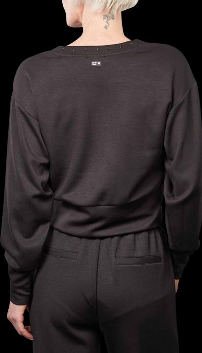 Actual product image Scotch & Soda V-Neck Beaded Sweatshirt Evening Black (XL)