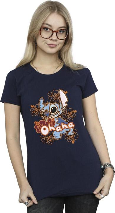 Produktbild Disney Lilo And Stitch Ohana Orange Hibiscus TShirt (L)