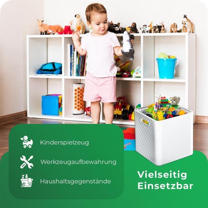 Immagine prodotto Novaliv 3X Box 30x30x30 cm Weiss Boxen für Kallax Regal Körbe 30x30 Aufbewahrungsbox Regal als Schran (30 x 30 x 30 cm, 25 l)