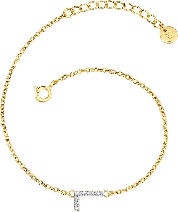 Produktbild Glanzstücke München Damen Buchstabe L Sterling Silber Zirkonia Gelbgold 17,0 cm Basislänge + 3,0 cm Verlängerung - 32126 (17 cm, Sterling Silber)
