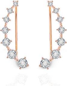 Image du produit Beneto Boucles d'oreilles longitudinales en bronze avec cristaux clairs AGU2712-RG (L)