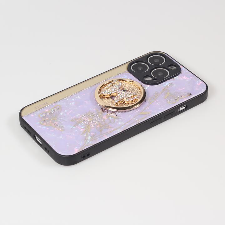 Produktbild PhoneLook Hülle Perlmutt Schmetterling Strass mit Videounterstützung t (Apple iPhone 13 Pro Max)