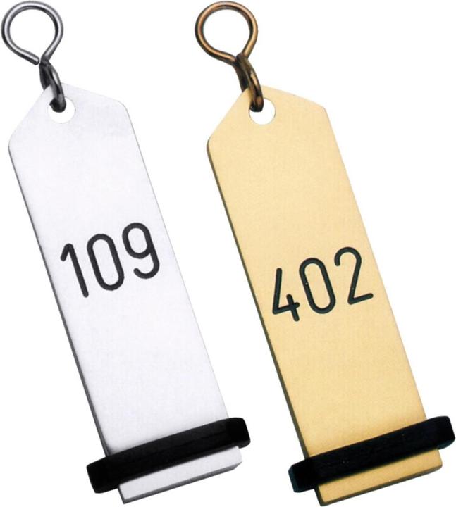 Contacto Hotel-Schlüsselanhänger 10 cm, Leichtmetall Eloxiert Silber