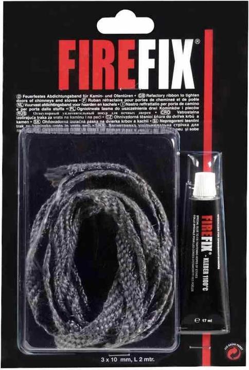 Actual product image FireFix Ceramic flat tape 10 x 3 mm (grey/ceramic) 2 m long, incl. heat-resistant adhesive