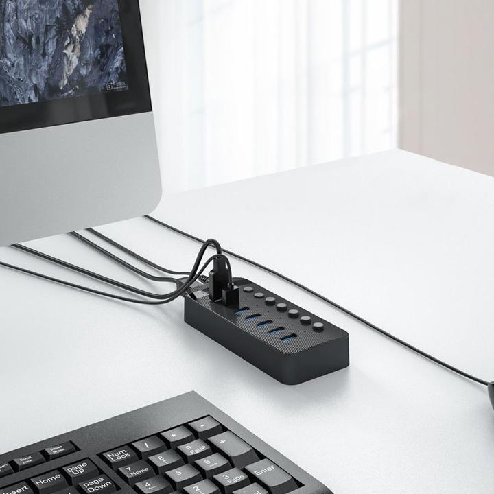 Immagine prodotto Orico Converter CT2U3-10AB 10x USB-A 3.0 Hub with Switches - Black (USB-A, 10 Porti)