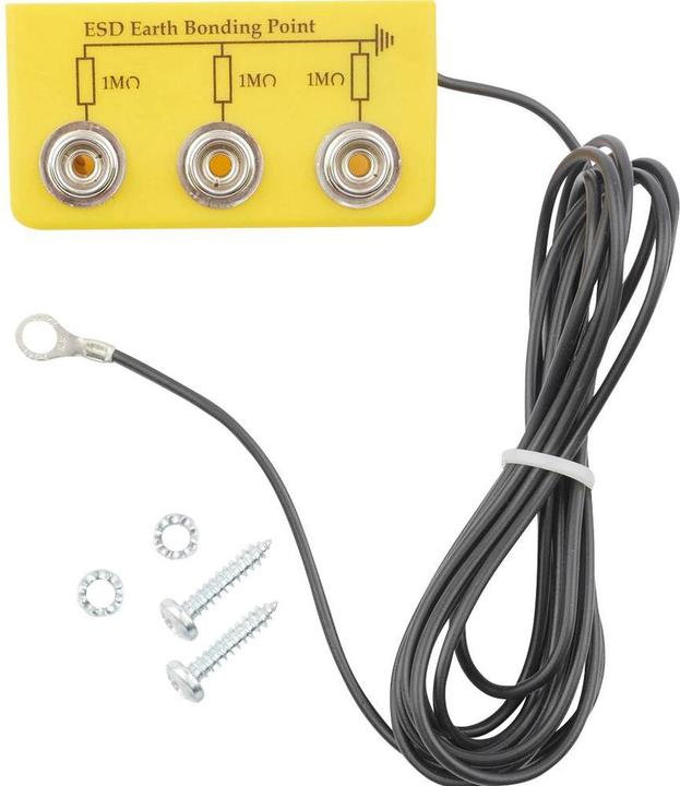 Produktbild Bernstein ESD Erdungsbaustein 3x10mm DK, abgewinkelt, mit Kabel (Statikschutz)