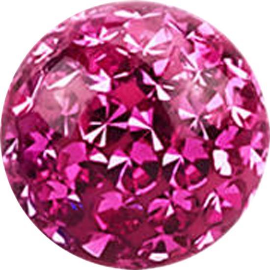 Actual product image Star Piercing Micro crystal ball pink Epoxy protective layer (without brass, Surgical steel 316L)
