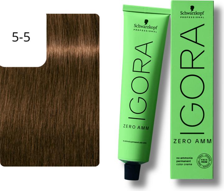Immagine prodotto Schwarzkopf Igora Zero AMM - 5-5 Marrone chiaro Oro (5-5 Oro marrone chiaro)