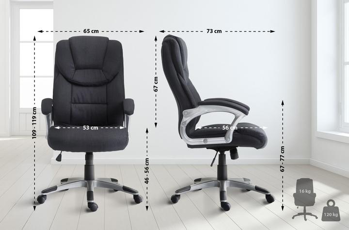 Image du produit CLP Chaise de bureau Texas V2 tissu, noir