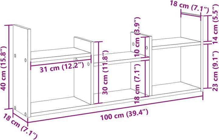 Produktbild VidaXL Wandschrank (100 x 18 x 40 cm)