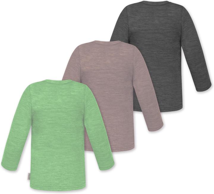 Image du produit Normani Lot de 3 manches longues bébé mérinos "Taupo" - 9475 (110)