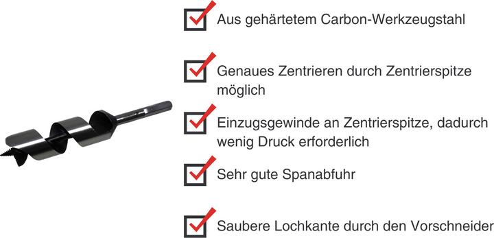Image du produit Paulimot Schlangenbohrer Ø 40 mm, Länge 200 mm, Form Lewis (40 millimètres)