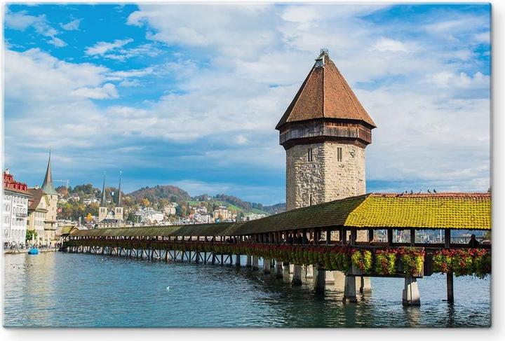 Produktbild Trenddeko Holzbrücke in Luzern (40 x 60 cm)