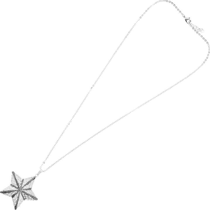 Actual product image Ottaviani Rhodium-plated bronze necklace with black diamond glitter (61 - 64 cm)