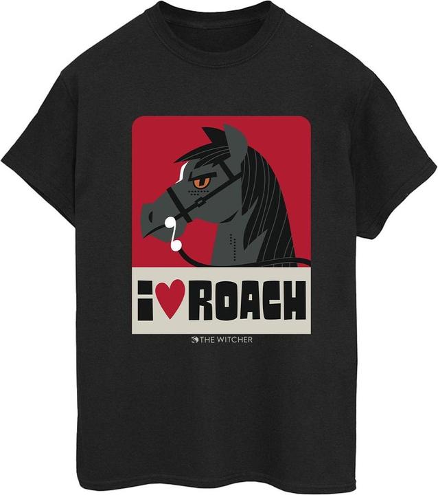 Actual product image Netflix Womens/Ladies The Witcher I Heart Roach Cotton Boyfriend T-Shirt (3XL)