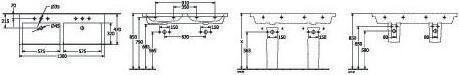 Actual product image Villeroy & Boch V&B cabinet double washbasin SUBWAY 3.0 1300x470mm w ÜL with HL we C+ (470 mm, 1300 mm)