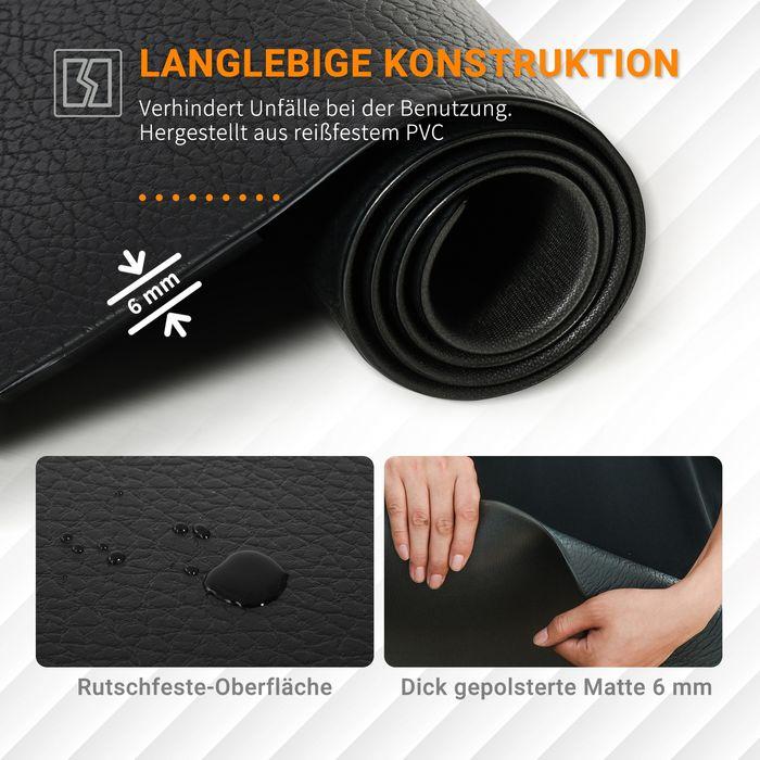 Image du produit Swisshandel24 Tapis de protection pour appareils de fitness Tapis de sol Sous-couche PVC Noir 180 x 90 x 0,6 cm (0.60 cm)