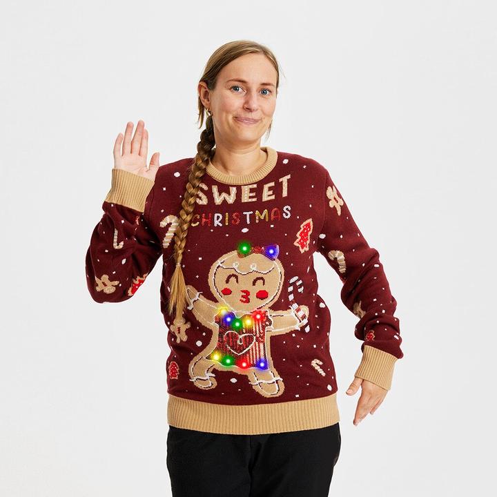 Immagine prodotto Christmas Sweats Maglione LED Donna Biscotto (XXS)