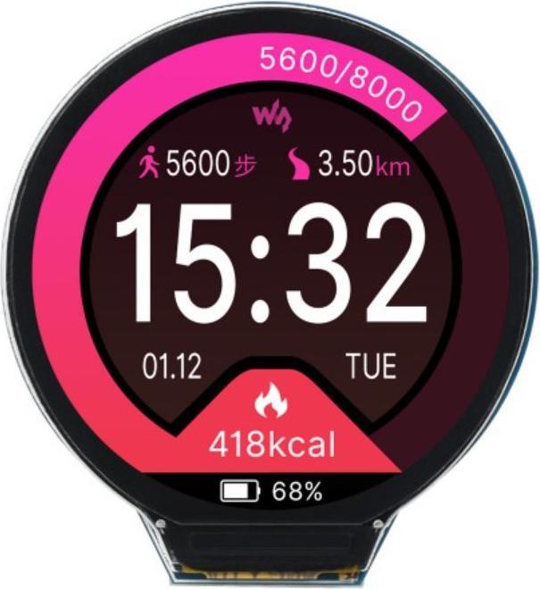 Actual product image WaveShare RP2040 1.28 Inch LCD Display Round
