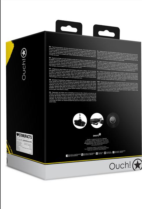 Actual product image Ouch! Open Mouth Gag Head Harness with Funnel