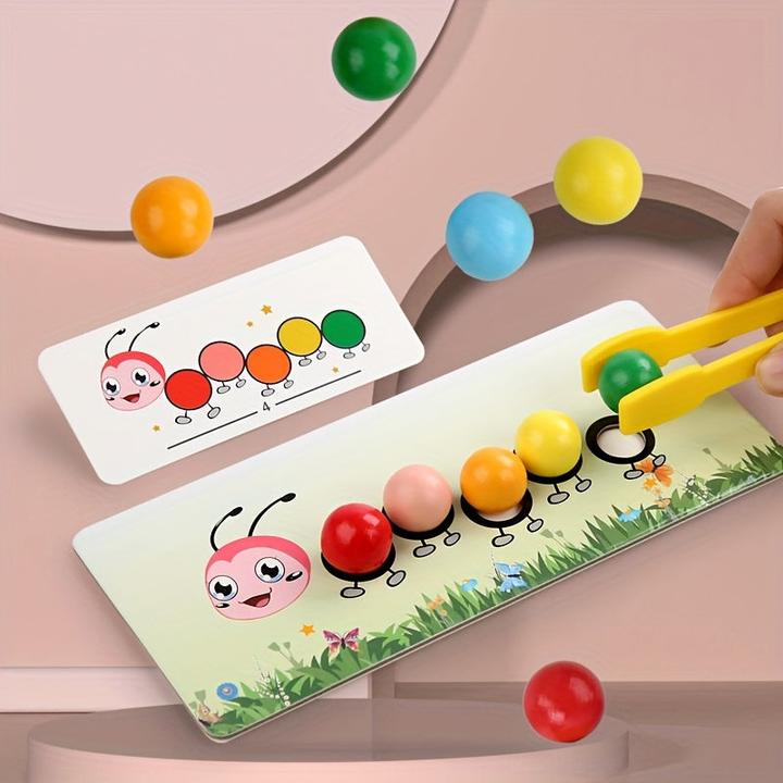 Immagine prodotto Activity Board Holzpuzzle mit Perlen " Farbzuordnung und Entwicklung der Feinmotorik, Lernspielzeug für Kinder