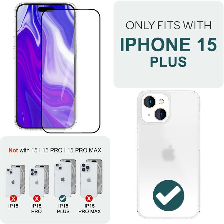 Actual product image Nalia 2x protective glass & 1x template (2 Piece, Apple iPhone 15 Plus)