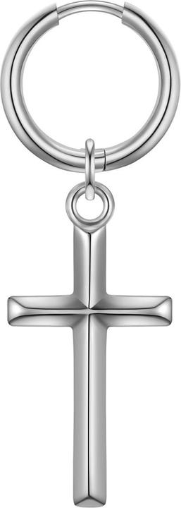Produktbild True Rebels Herren Creolen Kreuz - 36824 (Edelstahl)