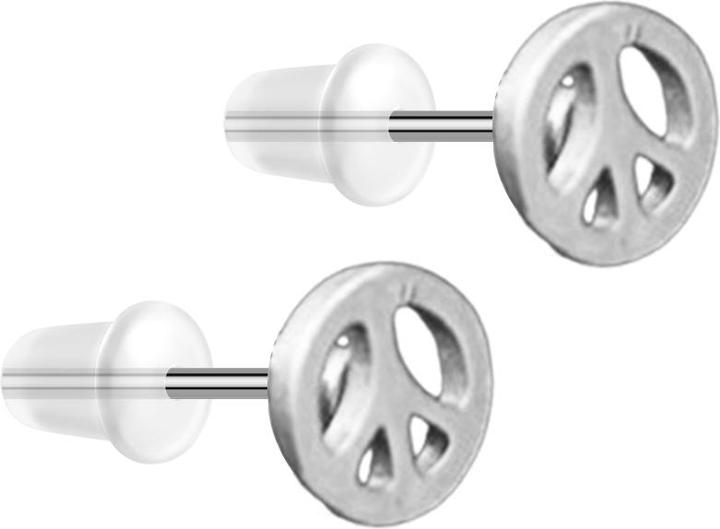 Produktbild Star Piercing Ohrstecker silber Peace (ohne Messing, Chirurgenstahl 316L)