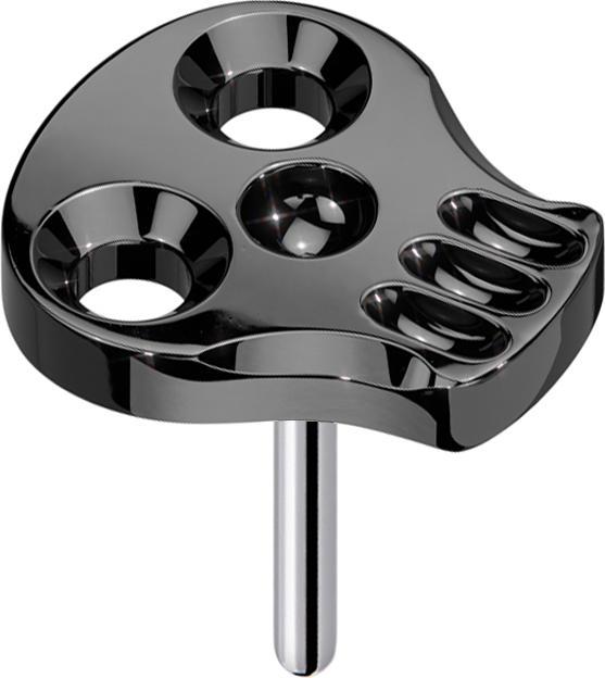 Produktbild Star Piercing Threadless hohler Totenkopf schwarz (Titan G23, ohne Messing)