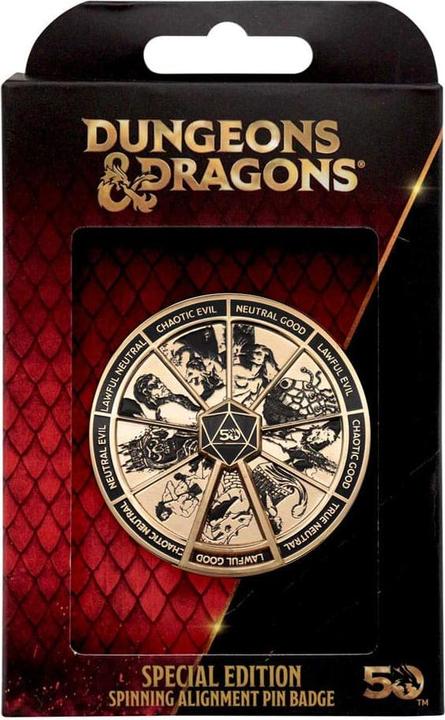 Produktbild Fanattik Dungeons & Dragons Ansteck-Pin Alignment Spinner 24k Gold Plated Limited Edition