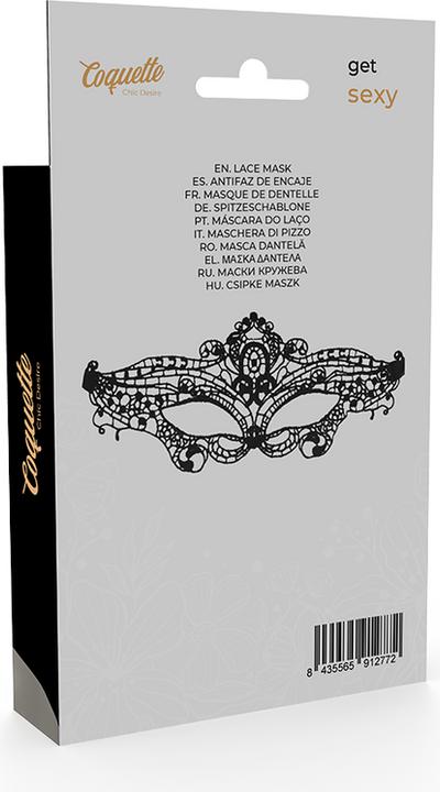 Actual product image Coquette Chic Desire Lace Mask Black
